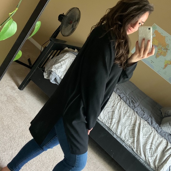 Vintage Tops - Vintage Michel Antoni black oversized blazer sz 14